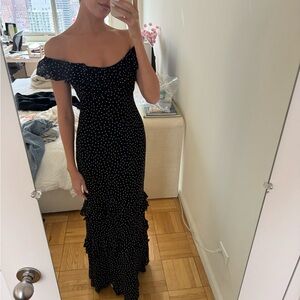 Reformation Tripoli polka dot chiffon maxi dress